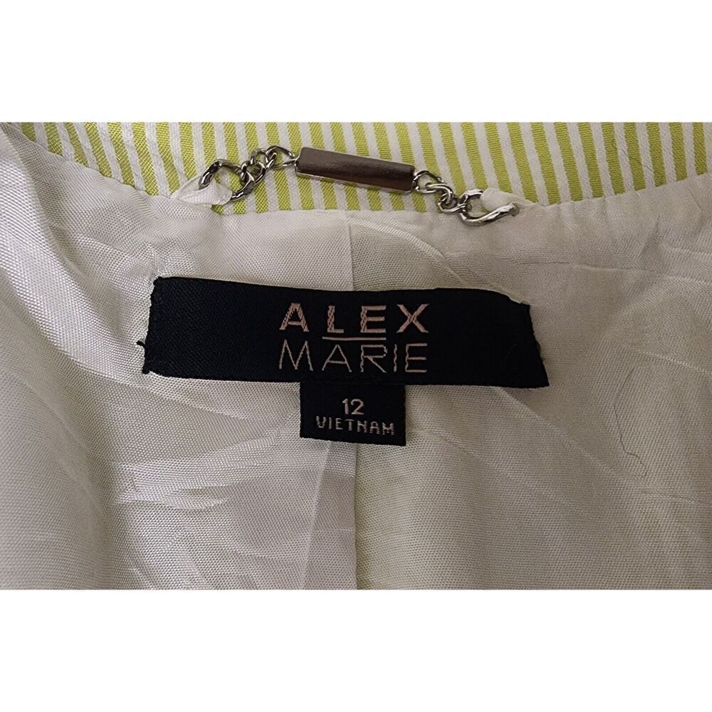 Alex Marie Green White Blazer Jacket Suit Size 12 - Picture 10 of 12